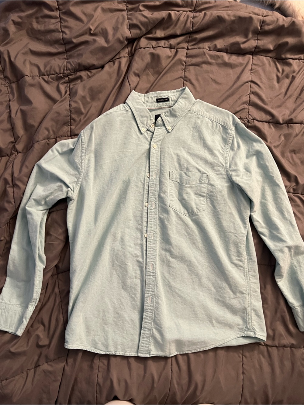 Menโs American Eagle Outfitters Light Blue Button-Up Shirt